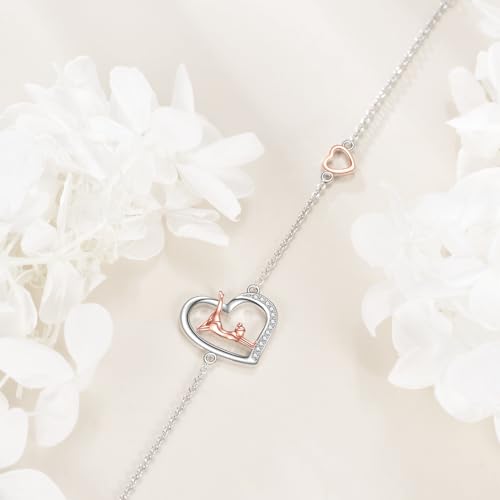 Gymnastics Bracelet Sterling Silver Gymnast Jewelry Gifts for Women Gymnasts Teams and Coaches3