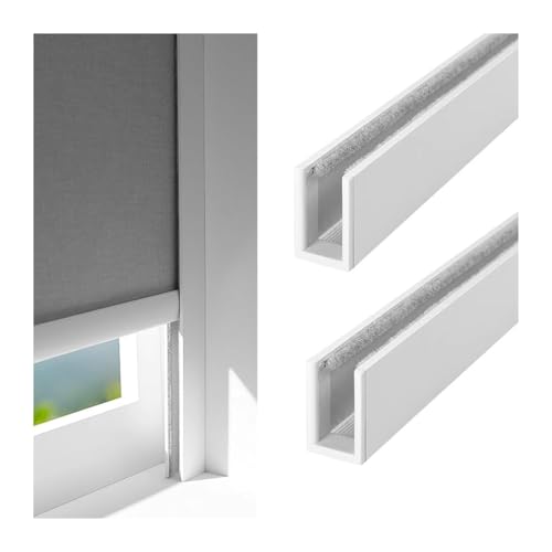 EBZFASO Guías Opacas de PVC, Tiras de Bloqueo luz for Ventana, Paquete 2(2pcs White,50in)