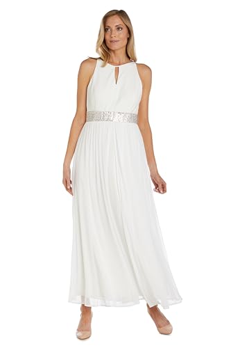 Image of Halter Maxi Dress W /Rhinestone Waist & Flowing Car Wash Skirt