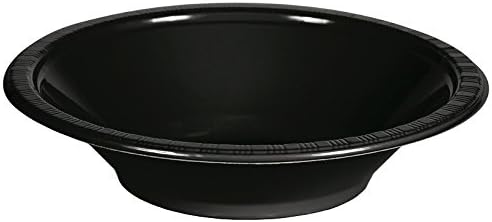 Creative Converting Touch of Color Plastic Bowls Party Supplies, 12oz, Black,28134051