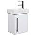 Produktbild KERAMAG Waschtisch 38cm mit Waschtischunterschrank  Gäste WC in Hochglanz weiß  Softclose-Tür, Edelstahl Griffe, Keramik Handwaschbecken  montierte Möbel Made in Germany