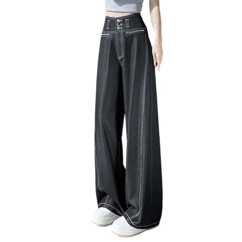 Pantalon large femme taille haute - Coupe droite fluide pour le quotidien