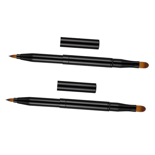 Brocha de maquillaje de viaje de doble punta, ideal para retoques rápidos en tu rutina diaria