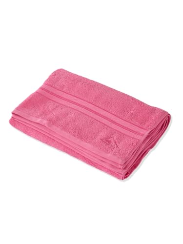 Image of Monte Carlo Essential 100% Cotton Bath Towel | 400 GSM Lightweight & Quick Dry | Soft Absorbent Large Towel 75x150 cm | Skin Friendly Daily Use Bathroom Towel for Men & Women (Jasper) | Sachet Pink