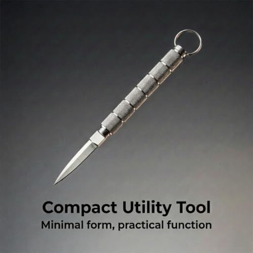 Image of ASIRA Compact Stainless Steel Precision Utility Tool with Keyring Attachment, Portable Everyday Craft and Task Tool for Home, Office, Hobby Projects, and General Daily Use (Silver)