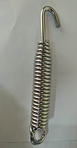 Q1 Beads Metal Hammock Chair Swing Jhula Hanging Accessories Spring Hooks & Chain Combo_4 (4 Feet Chain, 1 Spring, 1 S Hook, Chrome)