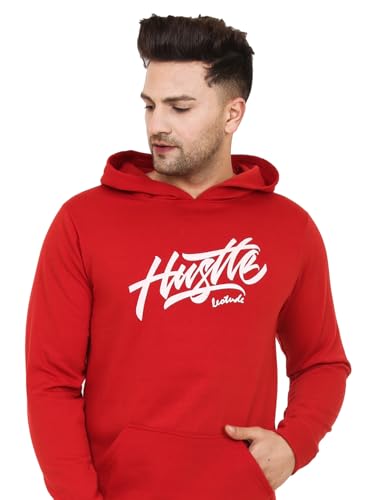 Image of LEOTUDE Men's Full Sleeve Hooded Sweatshirt Material Loopknit