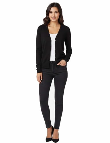 Image of Allsense Women's Long-Sleeve V-Neck Cardigan Sweater | Button Down, Lightweight Soft Knit