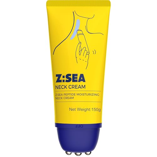 Z:SEA Neck Firming Cream with Roller, Tightening and Lifting Neck & Chest Cream for Crepey Skin, Anti Aging Wrinkle Moisturizer, 5.29 Oz