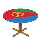 WZYWHJ Runde Tischdecke mit eritreischer Flagge, Heimdekoration, wasserdicht und knitterarm, für Küche, Restaurant und Party