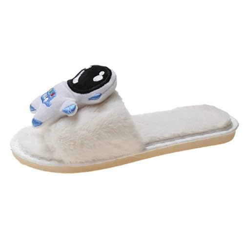 Cute Plush Slippers Astronaut Open-Toe Space Cozy Animal Cotton Stuff Slippers Home Fuzzy Furry Fluffy Soft House Shoes