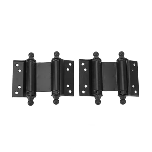 KIMISS Bisagras de Puerta de Cierre Automático de Doble Acción de Acero Inoxidable para Puertas Batientes, Bisagras de Mostrador de Bar y Salón de café Negras, Apertura en Ambas Direcciones, Fácil