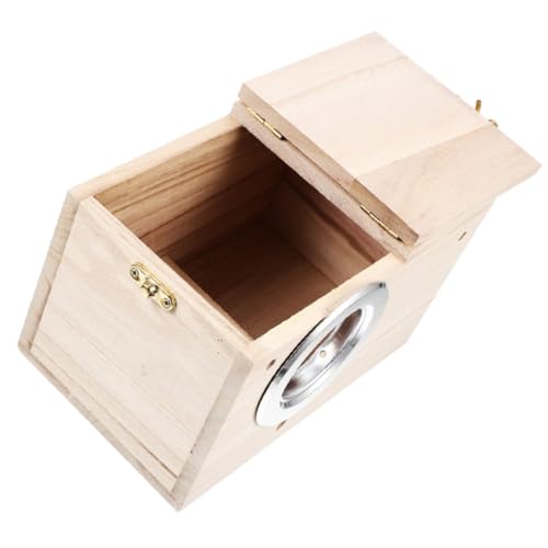 POPETPOP 木製鳥巣箱 屋外用 通気性良好な小型鳥ハウス 鳥の出入りがスムーズな滑らか表面で の園芸インテリア