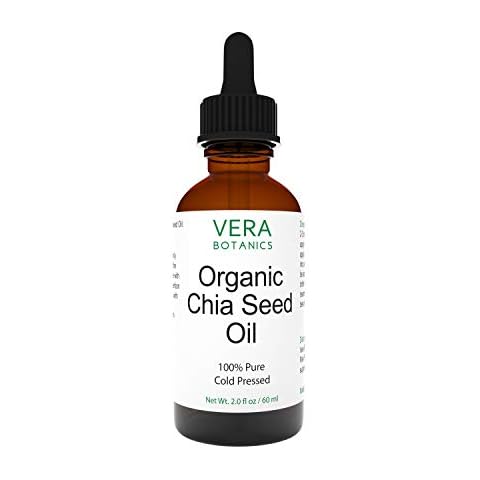 Vera Botanics ORGANIC CHIA SEED OIL 100% Pure & Natural, Unrefined, Cold-Pressed For Face, Dry Skin, Nails, Lips, Body & Hair Cover