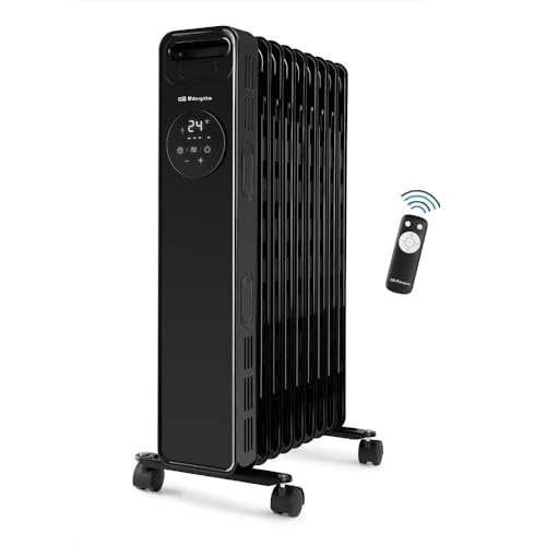 Orbegozo RAD 2010 - Radiador de aceite, 3 potencias, temporizador, pantalla LED, asa, mando a distancia, protección sobrecalentamiento, 2000 W