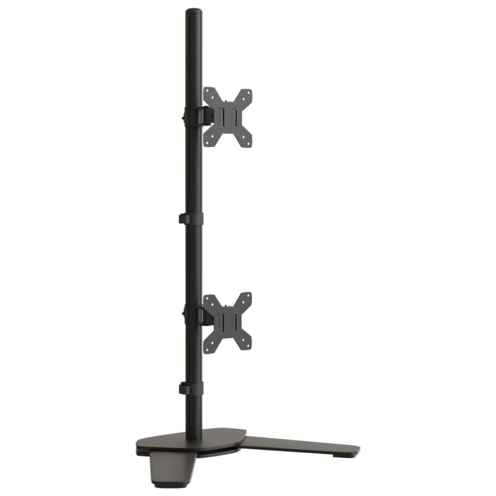 Supporto da tavolo per 2 monitor, in acciaio nero, VESA 75/100 mm