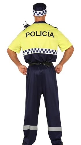 FIESTAS GUIRCA | Disfraz de Policía Local Adulto (46-48/S) - Camisa, Cinturón, Gorra y Pantalón - Uniforme de Policía para Halloween, Carnaval y Fiestas de Disfraces - Ideal para Hombres