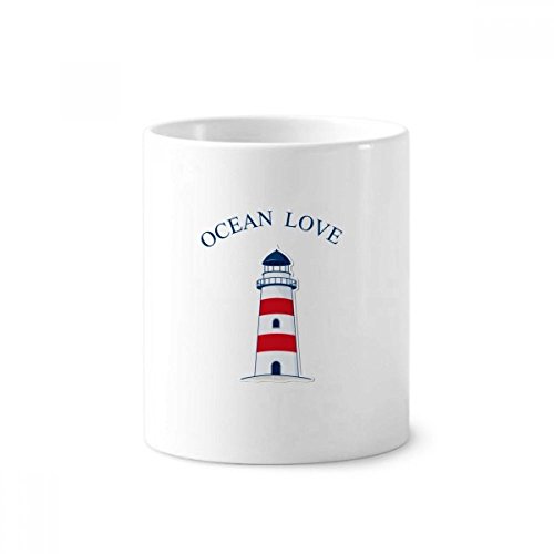 Pot à crayons bleu océan en céramique pour une décoration de bureau marine