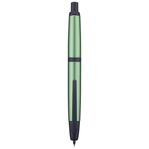 Image of Jinhao 10 Press Fountain Pen with Box, Sea Pine Green Retractable Extra Fine Nib with Ink Converter Set (Black Clip)
