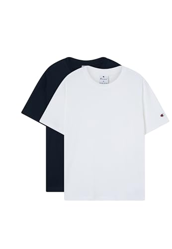 Champion Legacy - Icons - Lot de 2 t-Shirts à col Rond pour Homme, Blanc (WW001), Taille L, Blanc (WW001), L