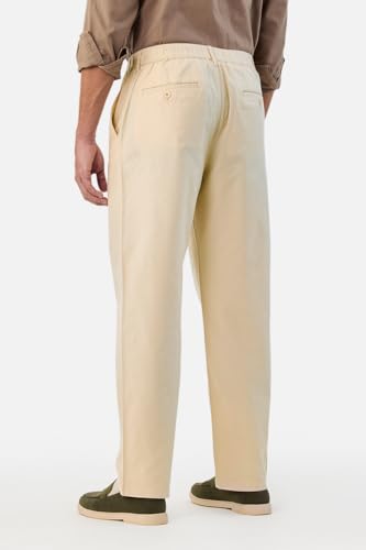 Image of SNITCH Men Casual Trousers| Baggy Fit Mid Rise Solid Plain Front Style | Breathable Cotton Blend & Lightweight Linen Fabric for Summer & Everyday Outings