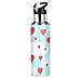xigua Bottiglia di acqua sportiva isolata da 20 once con coperchio in paglia in acciaio inox sottovuoto bottiglie termiche, cuore amore pallone