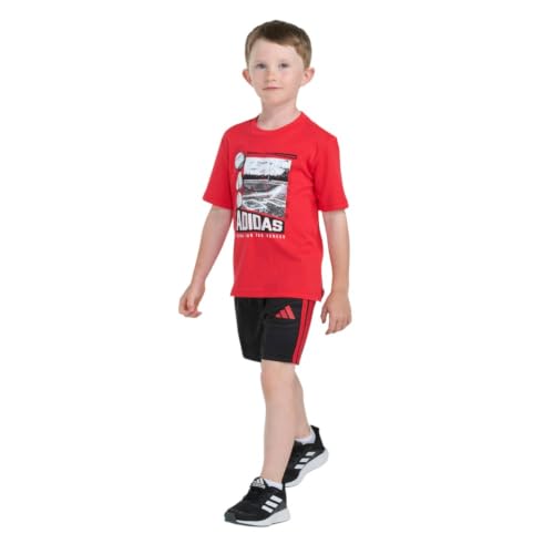 Image of adidas boys 2-Piece Graphic Tee and Short Set