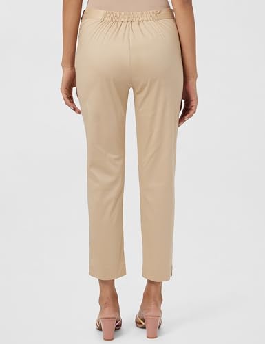 Image of BIBA Women Cotton Slim Solid Pants