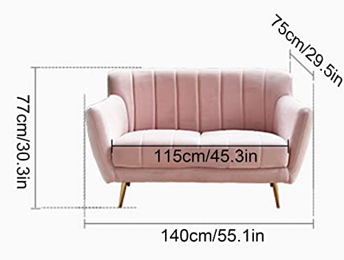 Sofa Couch Chair Double Seat Sofa Loveseat Sofa Flannel Fabric Metal Support Legs Solid Wood Frame High Rebound Sponge Cushion Futon Modern Sofa Chair For Living Room Bedroom Office #TOP6