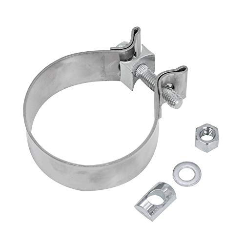 Pack Of 2 Butt Joint Narrow Band Exhaust Seal Clamp Muffler Clamp Band Stainless Steel Connection For Cars (2.5In) #TOP6