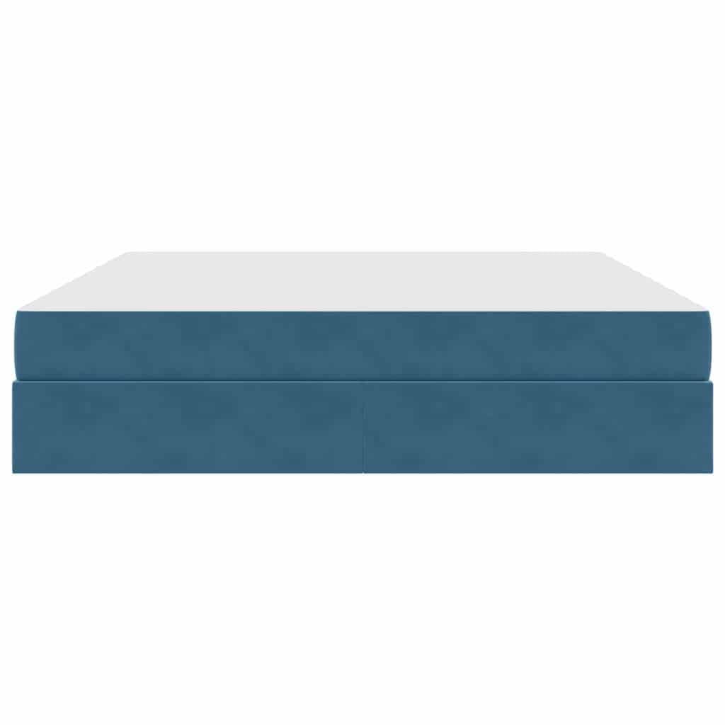 Cama de almacenamiento con colchón, terciopelo azul oscuro, 180 x 200 cm, elevador lateral hidráulico, muebles de dormitorio modernos, marco de cama super king size