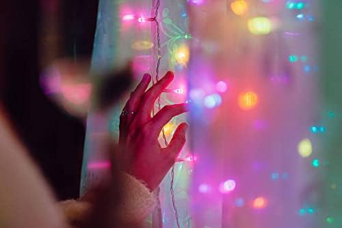 Twinkly Curtain  App-Controlled LED Curtain Lights String with 210 RGB+W (16 Million Colors + Pure Warm White) LEDs. 1.5 x 2.1 Meters. Clear Wire. Indoor and Outdoor Smart Lighting Decoration