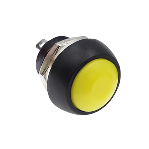 Interruptor pulsador momentáneo PBS-33 amarillo de 12mm para proyectos de bricolaje eléctrico