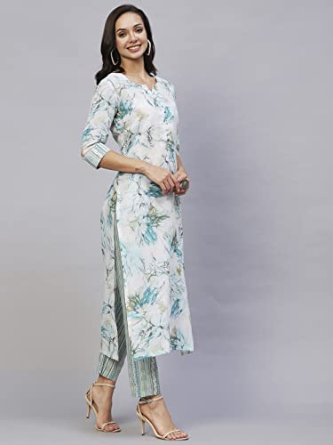 Image of ANNI DESIGNER Cotton Blend Womens Kurta Set