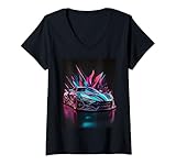 Sci-fi cyber car with sharp geometric elements