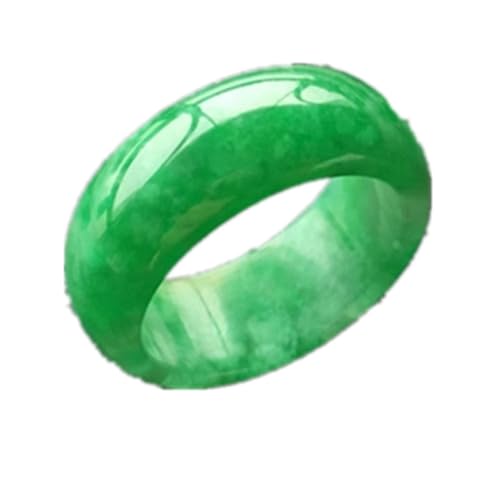 Hand-Carve Jade Ring Full Green Inner Diameter Fashion Accessories Men Women Luck Gifts Amulet (Ring Size : 8)4