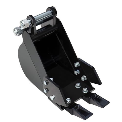 Mini Excavator Bucket 7.78in Excavator Attachments, 200mm Narrow Digging Buckets, Hole Diameter 0.98in, Center Wheelbase 3.54in, Bucket Metal Trenching Digger with Metal Teeth