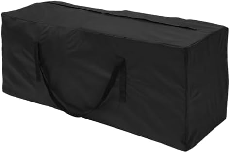Sundeep Garden Cushion Storage Bag 173x76x51cm 210D Oxford Fabric Large Protective Patio Cushions and Cover (Black)