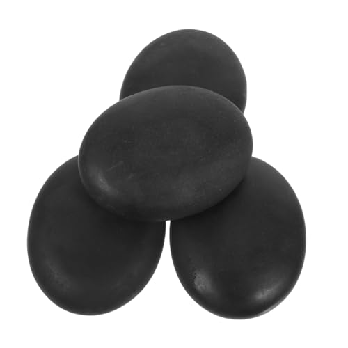 Pierres de massage en basalte noir lisse kit de relaxation plantaire de forme ergonomique