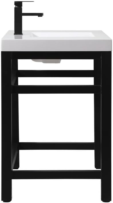 ELEGANT LIGHTING 36 inch ADA Compliant Single Bathroom Metal Vanity in Black