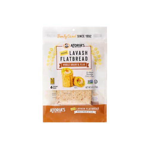 Atoria's Family Bakery Mini Whole Grain & Flax Lavash Flatbread 8 Pack
