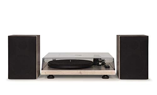 Image of Crosley C62A-GY Belt-Drive 2-Speed Vinyl Bluetooth Turntable with Included Speakers and Built-in Amplifier, Grey