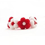 WEILFYONK 猫首輪猫首輪犬首輪 可愛い柔らかいボール 超軽量ファッション猫首輪ペットプレゼント祝日サイズ調整可能 ペットアクセサリー (M, レッド)