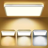 Luz Suave y Uniforme - La luz de techo adopta la tecnología de iluminación lateral avanzada y cubierta esmerilada de alta transmisión de luz moldeada por inyección integrada. La luz es suave y uniforme, desde el techo hasta el suelo sin zona oscura, sin parpadeo ni deslumbramiento para la comodidad máxima a los ojos. El diseño sellado previene eficazmente los insectos y el polvo.