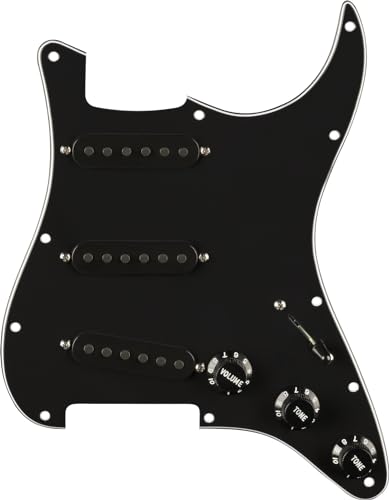 Fender 65 Strat Pre-Wired Pickguard Black plaque de guitare chargée micro simple bobinage