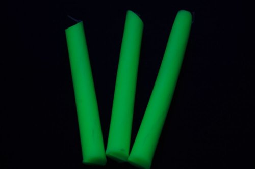 DIRECTGLOW LLC Set of 3 Green Blacklight Reactive Drip Candles DIRECTGLOW LLC Set of 3 Green Blacklight Reactive Drip Candles