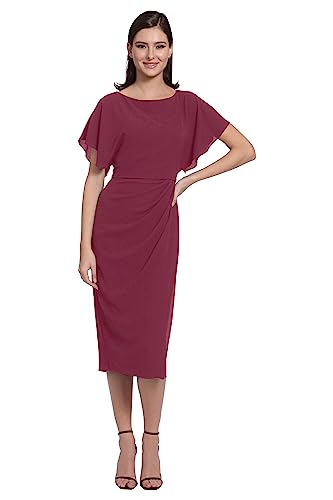 Image of Maggy London Women's Dresses Boat Neck Flutter Sleeve Dress Occasion Event Guest of