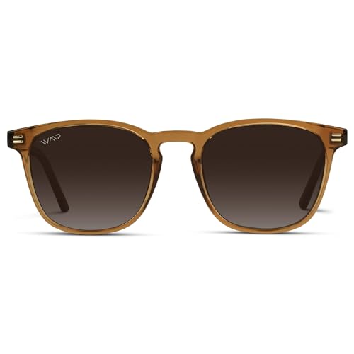 WearMe Pro Polarized Modern Round Square Men's Sunglasses, Crystal Brown Frame/Gradient Brown Lenses, One Size, Crystal Brown Frame/Gradient Brown Lens, Free size