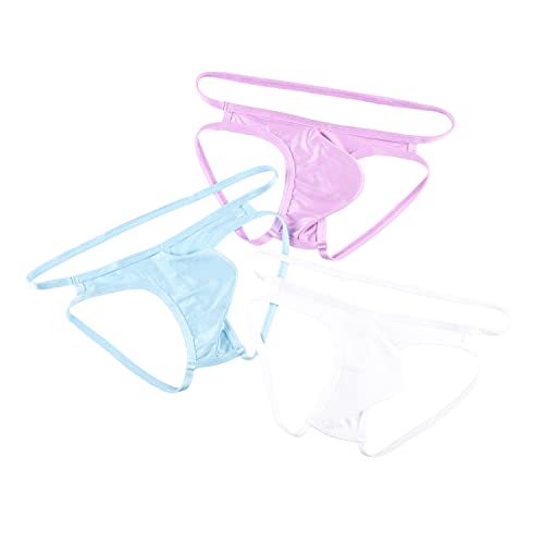 Mens Silky Smooth Open Back Jockstraps Bulge Pouch Undies