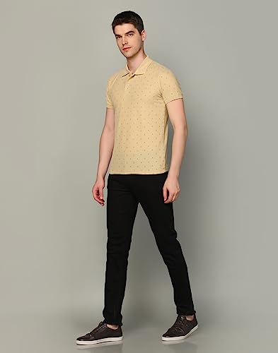 Image of INKKR Men's Printed Polo Neck Half Sleeve Multicolor T-Shirt
